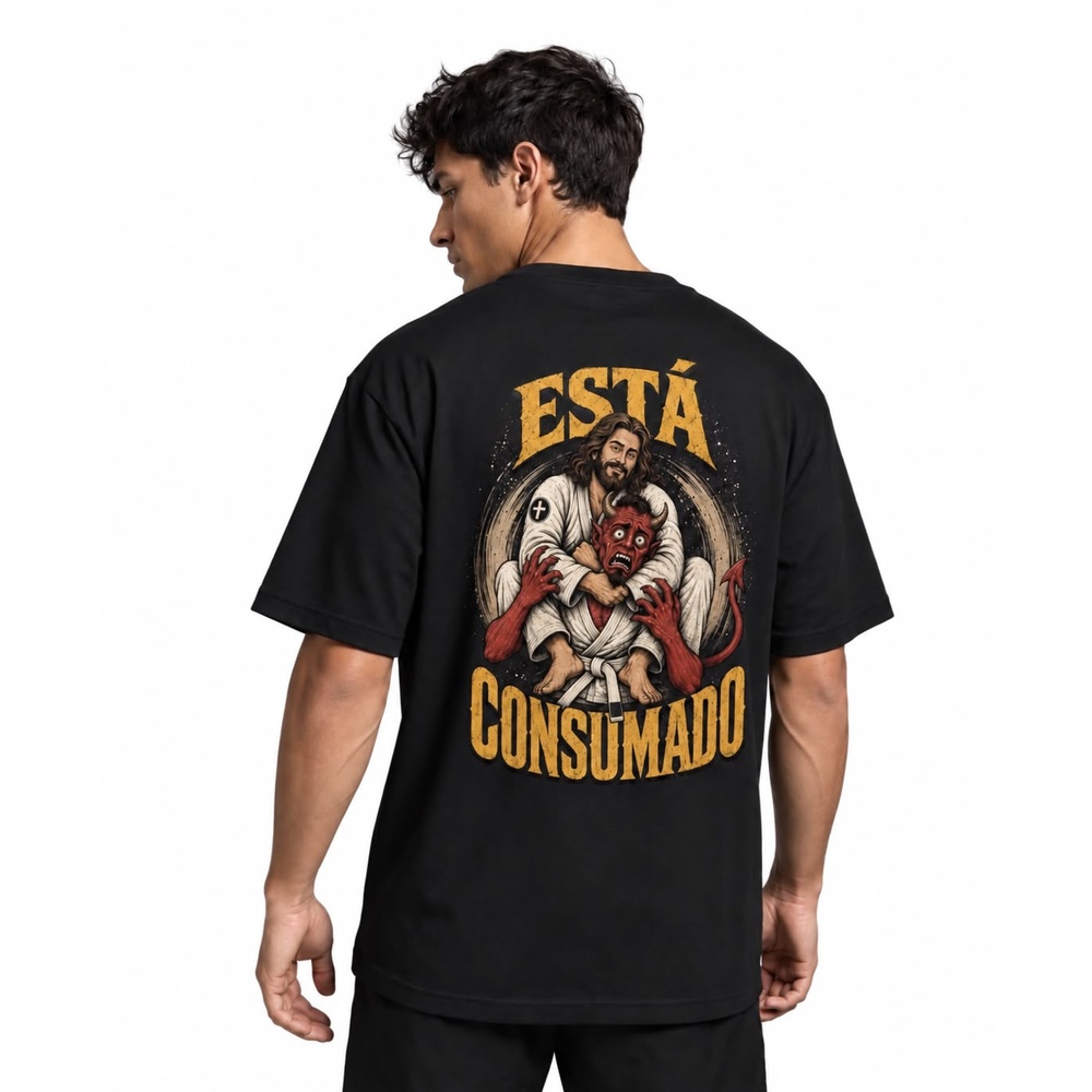 ESTAMPA ESTA CONSUMADO MASC Camiseta Esta Consumado Unissex - Imagem 1